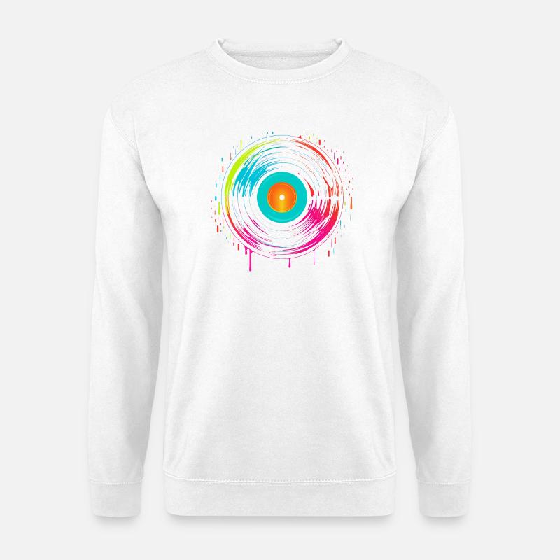 90er Schallplatte Steamwave - Unisex Pullover - Weiß