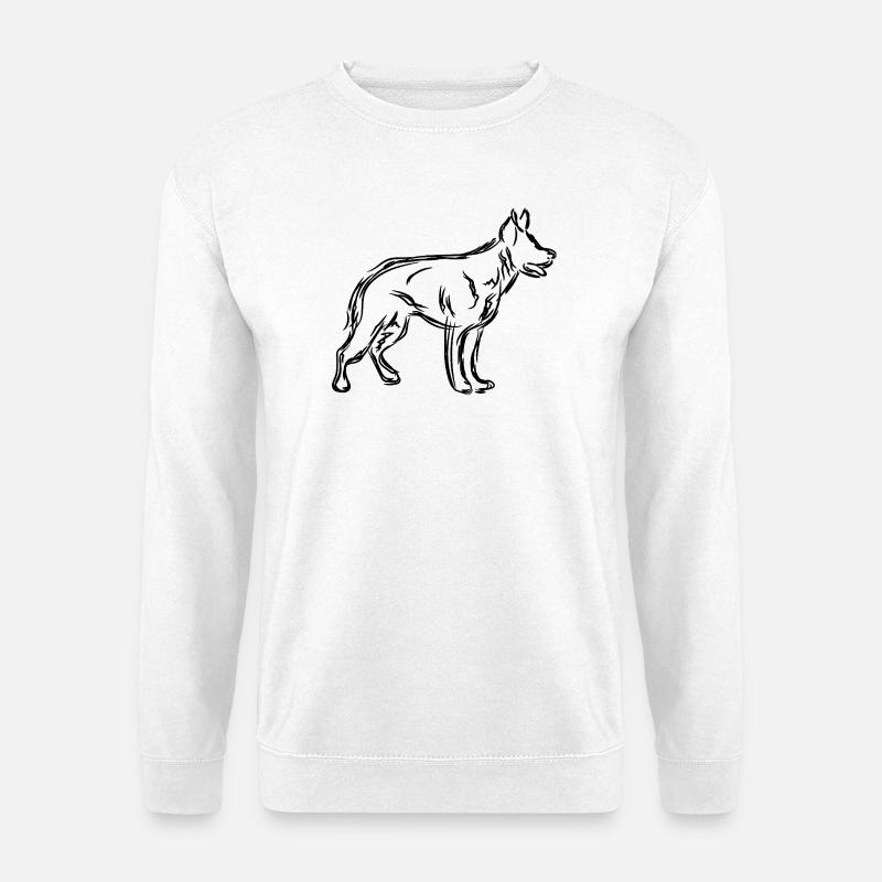 German Shepherd Sketch - Unisex Sweatshirt - white