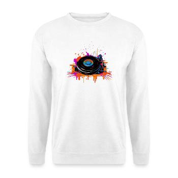 DJ Vinyl Vaporwave - Sweat-shirt Unisexe - blanc - Devant