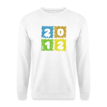 Patches colorées pour le 14e anniversaire depuis 07/2012 - Sweat-shirt Unisexe - blanc - Devant