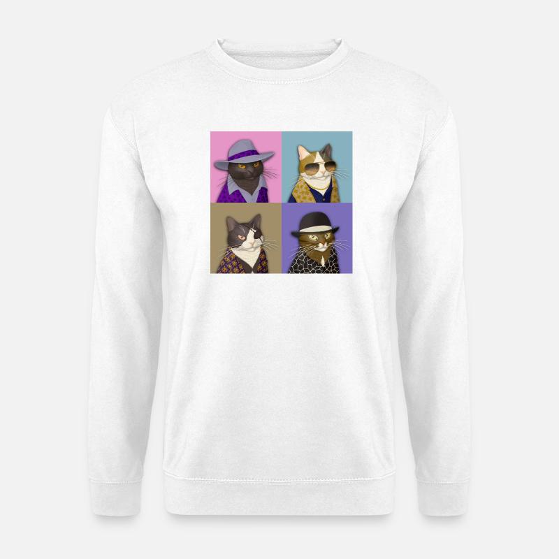 Badass Cat Quartet - Unisex Pullover - Weiß