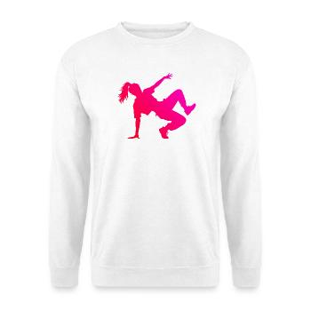 Hip-Hop-Tanz Geschenkidee für die Hip-Hop-Tänzerin - Unisex Pullover - Weiß - Vorne - Alina (178cm) & Michal (187cm)