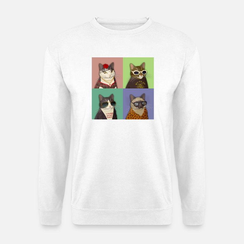 Alt Cats Quartett - Unisex Pullover - Weiß