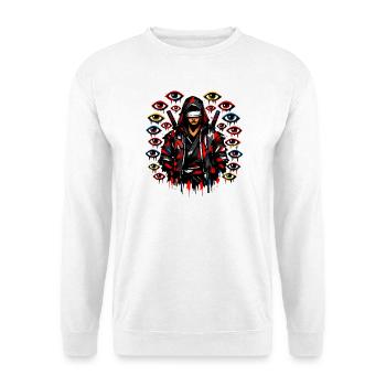 Ninja dans l’ombre avec un œil sombre - Sweat-shirt Unisexe - blanc - Devant