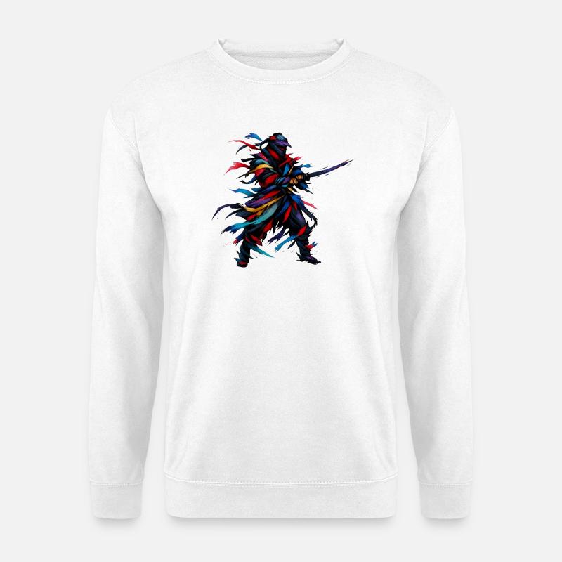 Leuchtende Farbstreifen-Tänzer - Unisex Pullover - Weiß