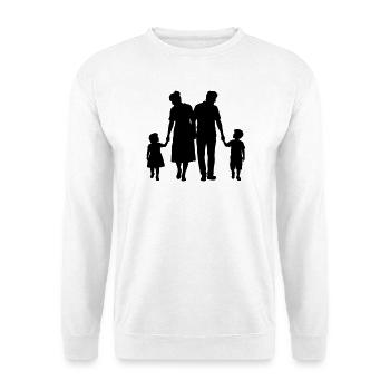 Familie Silhouette Liebe Kinder Eltern Mama Papa - Unisex Pullover - Weiß - Vorne