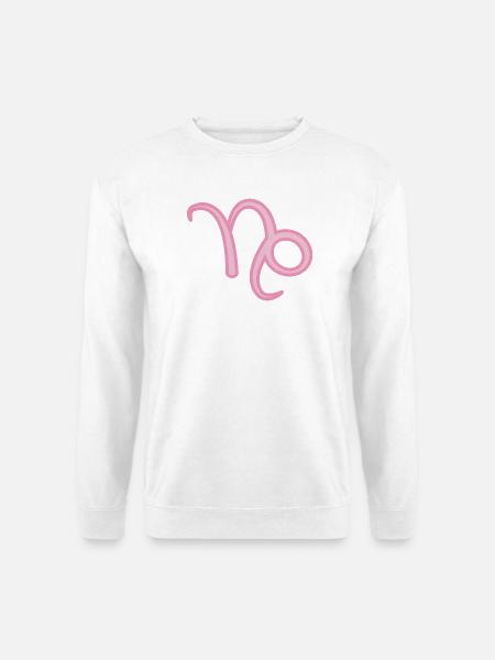 Steinbock Tierkreiszeichen Pastellrosa - Unisex Pullover - Weiß