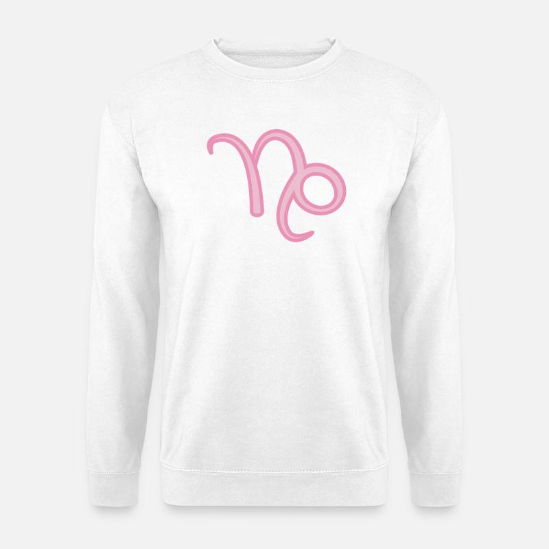Steinbock Tierkreiszeichen Pastellrosa - Unisex Pullover - Weiß