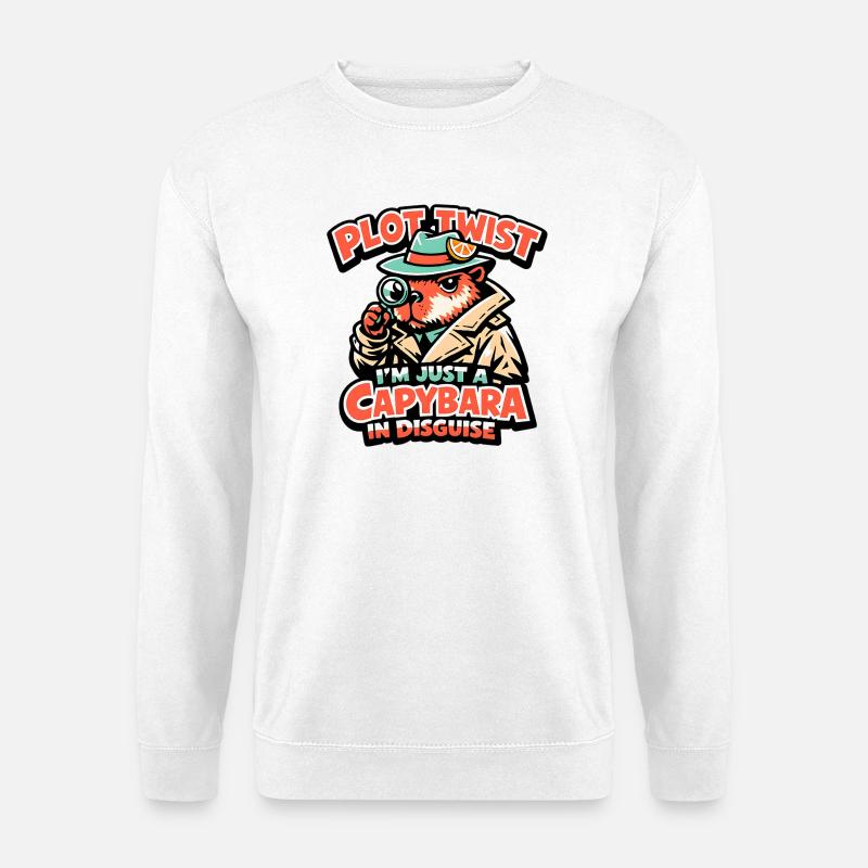 Plot Twist Capybara Detective - Unisex Sweatshirt - white
