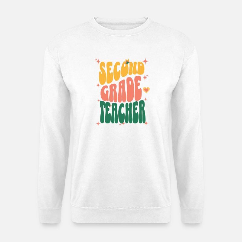 Second Grade Teacher Retro - Unisex Sweatshirt - white