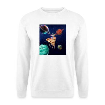 Astronaut Rides Pizza In Space Funny Space T - Unisex Sweatshirt - white - Front