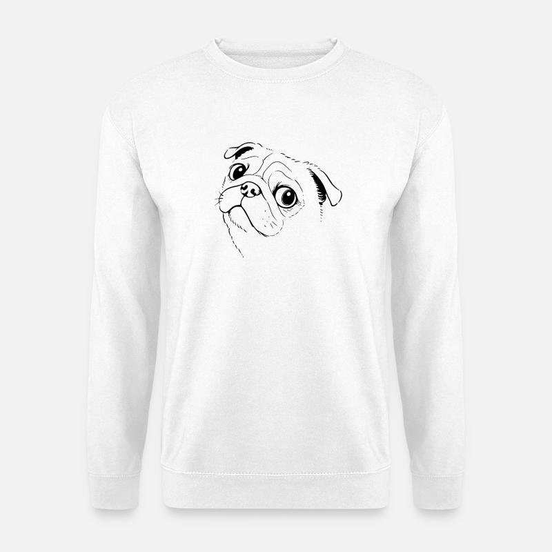 Pug drawing - Unisex Sweatshirt - white