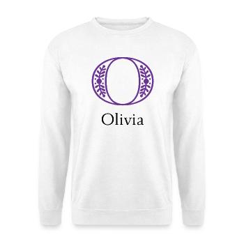 Ornamentelles O-Blattwerk Logo - Unisex Pullover - Weiß - Vorne