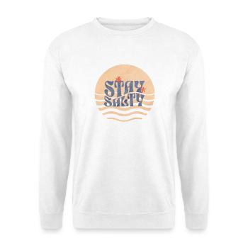 Stay Salty Waves Kunst - Unisex Pullover - Weiß - Vorne - Alina (178cm) & Michal (187cm)