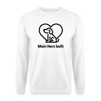 Herz Hundemotiv Liebe zum Tier - Unisex Pullover - Weiß - Vorne