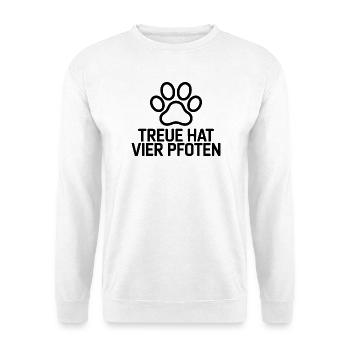 Treuepfote Vier Pfoten Motiv - Unisex Pullover - Weiß - Vorne
