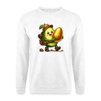 Avocado Abenteurer mit Goldenem Fundstück - Unisex Pullover - Weiß - Vorne