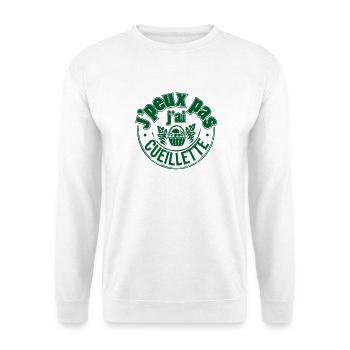 Badge Vert Panier de Fleurs - Sweat-shirt Unisexe - blanc - Devant
