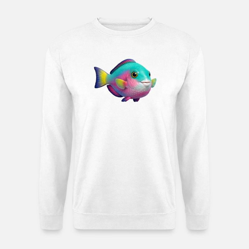 Regenbogenfisch Papageienfisch - Unisex Pullover - Weiß
