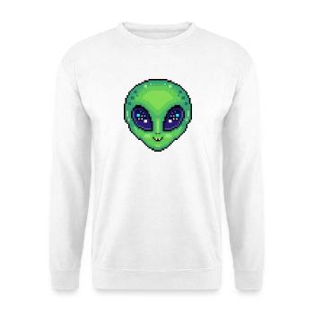 Cute Alien Kawaii Pixel Art Style - Unisex Sweatshirt - white - Front