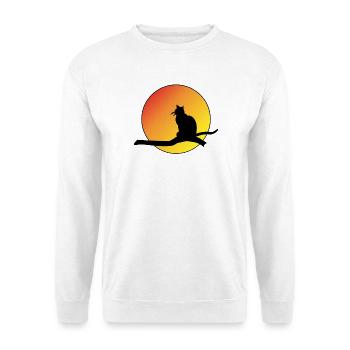 Sunset Cat Silhouette - Unisex Sweatshirt - white - Front