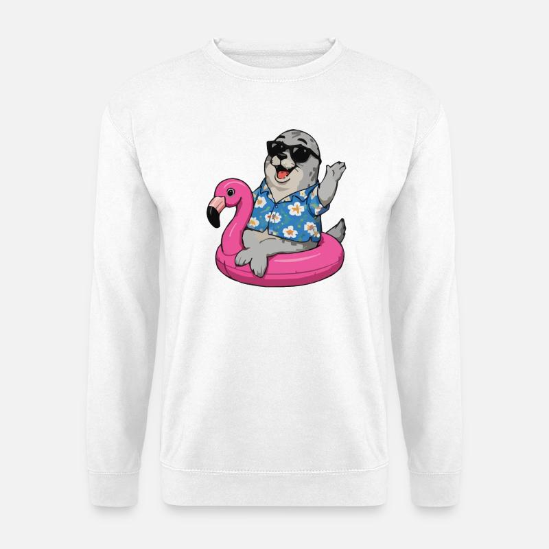 Robbe Hawaii Humor - Unisex Pullover - Weiß