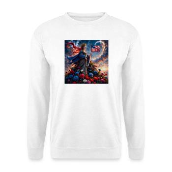 Déesse florale avec drapeau américain - Sweat-shirt Unisexe - blanc - Devant