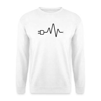 Electrician ECG Plug Cable Heartbeat - Unisex Sweatshirt - white - Front