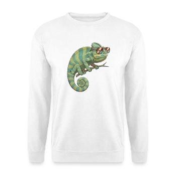 Caméléon avec des lunettes de soleil - Sweat-shirt Unisexe - blanc - Devant