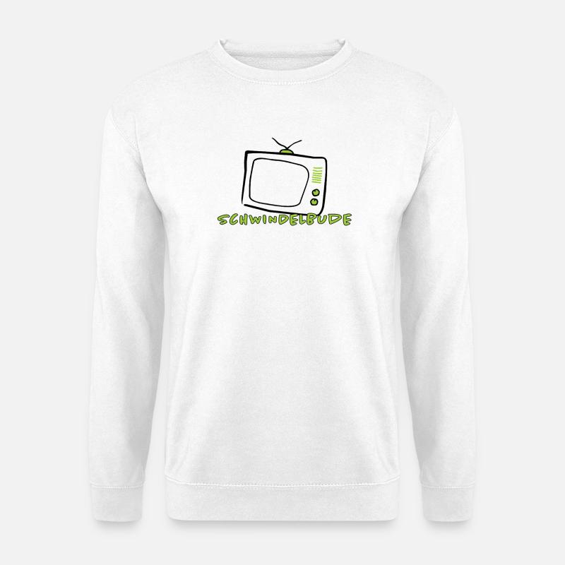 Schwindelbude Retro Fernseher Satire Design - Unisex Pullover - Weiß