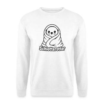 Süßer Schlotterotter eingekuschelt - Unisex Pullover - Weiß - Vorne