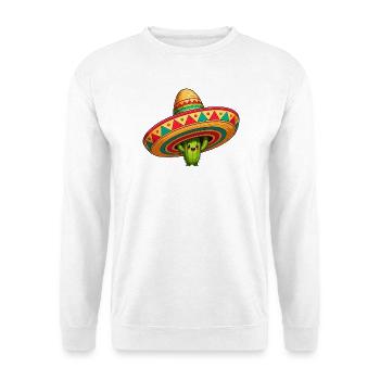 Kaktus Sombrero Fiesta - Unisex Pullover - Weiß - Vorne