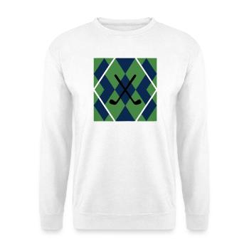 Golf Clubs Argyle Pattern Men's Golf Clubs - Unisex Sweatshirt - white - Front