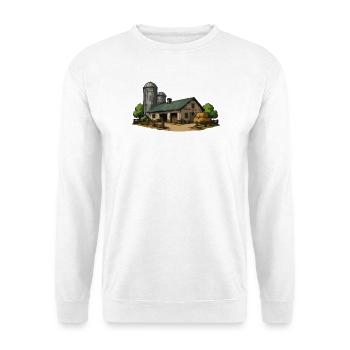 Rural barn with hay - Unisex Sweatshirt - white - Front