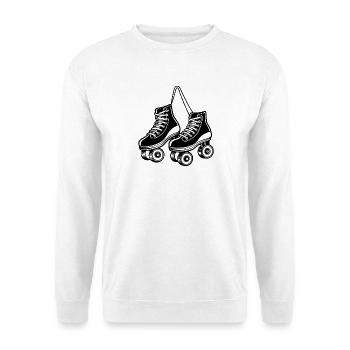 Hängende Rollschuhe - Unisex Pullover - Weiß - Vorne