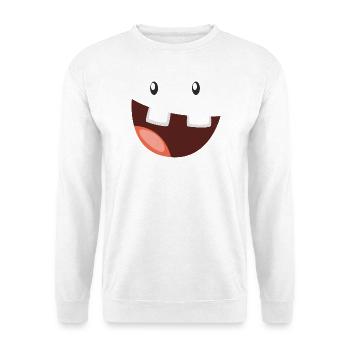 Funny monster with a big grin - Unisex Sweatshirt - white - Front