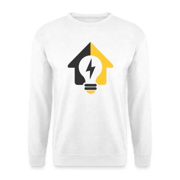 Elektro Haus Glühbirne Logo - Unisex Pullover - Weiß - Vorne