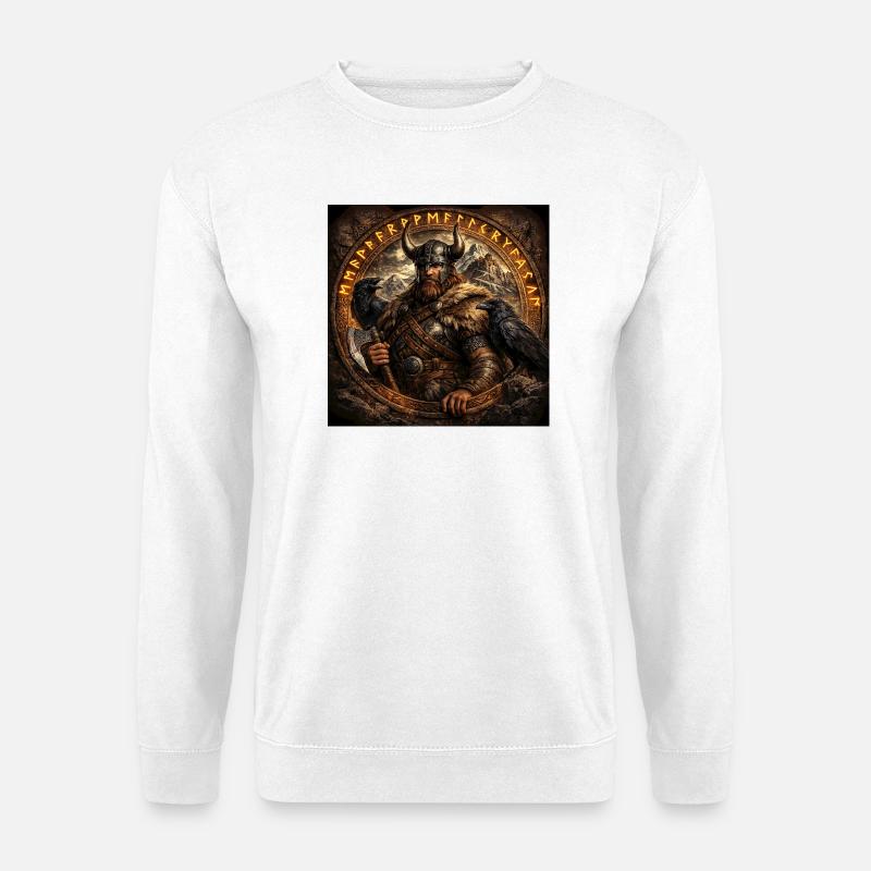 Vikinger Krieger im Runenring - Unisex Pullover - Weiß