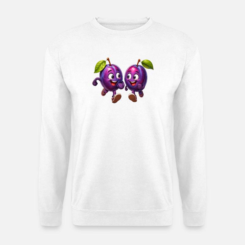 Lustige Pflaumen - Unisex Pullover - Weiß