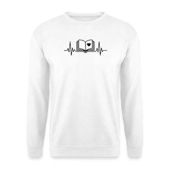 Heartbeat Book Reader - Book Heartbeat - Unisex Sweatshirt - white - Front