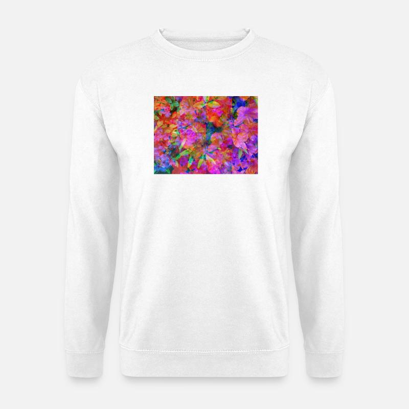 Farbexplosion Blüten-Collage - Unisex Pullover - Weiß