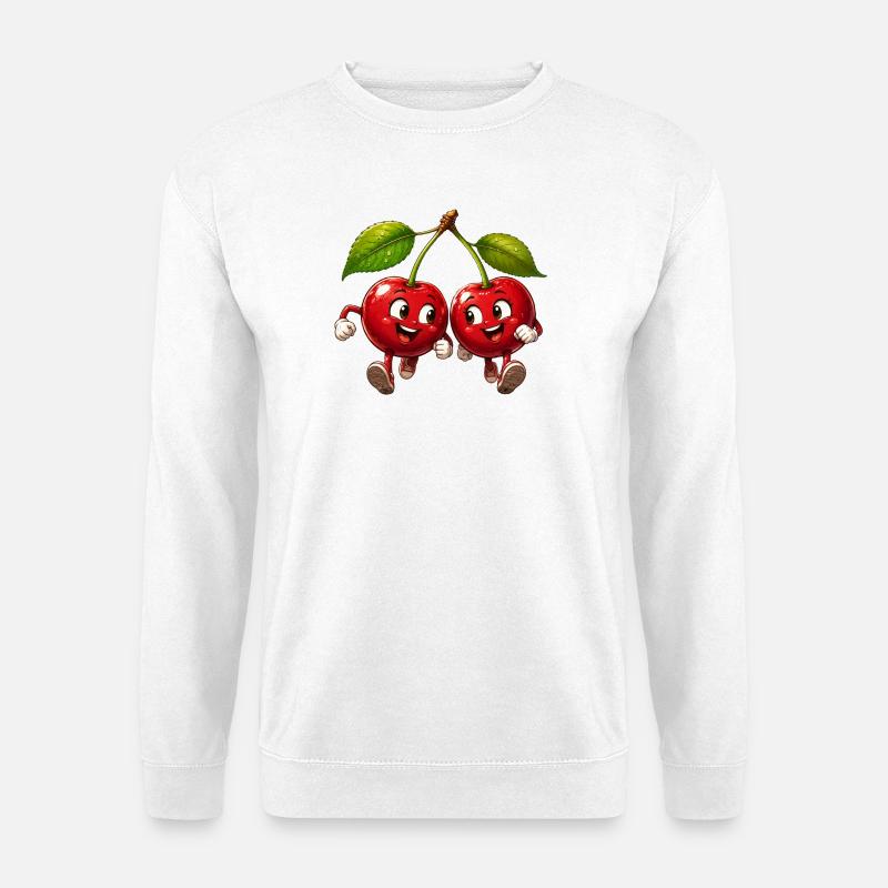 Friendly cherries - Unisex Sweatshirt - white