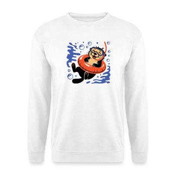 Lustiger Otter mit Taucherbrille - Unisex Pullover - Weiß - Vorne