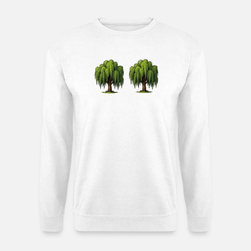 Doppel-Weidenbaumszene - Unisex Pullover - Weiß