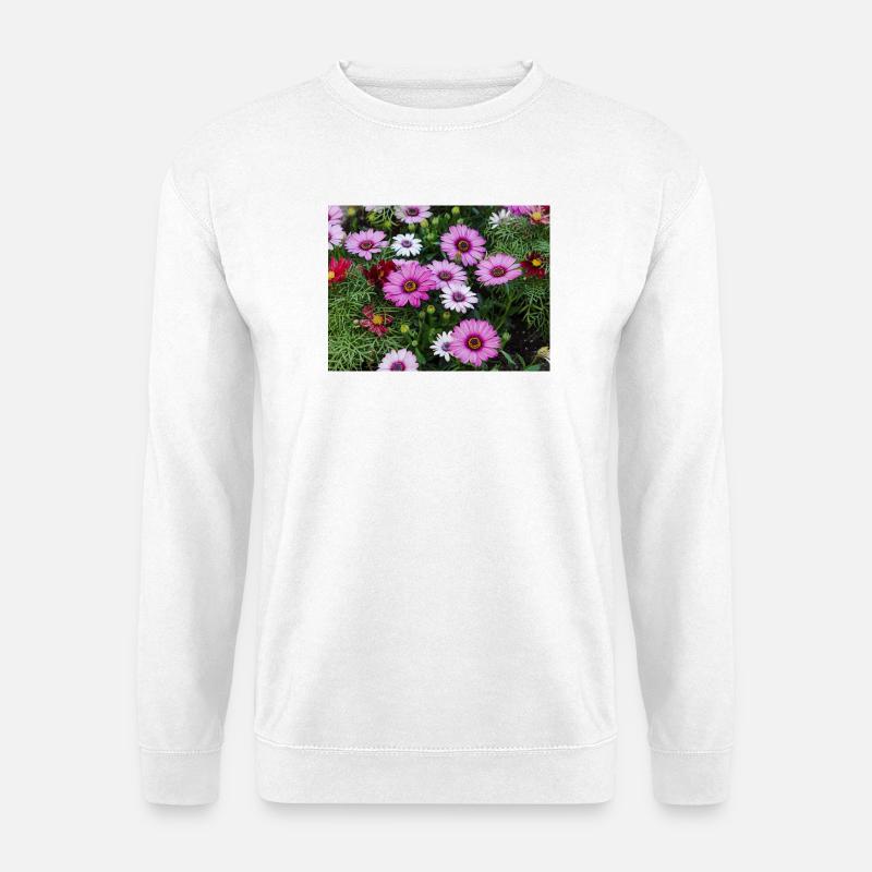 Pinke Blütenzauber Mosaik - Unisex Pullover - Weiß