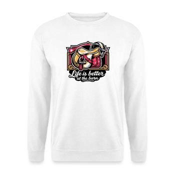 Leben besser im Stall - Unisex Pullover - Weiß - Vorne