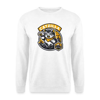 Catzilla Neon City Rampage - Unisex Pullover - Weiß - Vorne