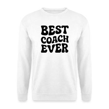 Meilleur coach rétro Typographie - Sweat-shirt Unisexe - blanc - Devant
