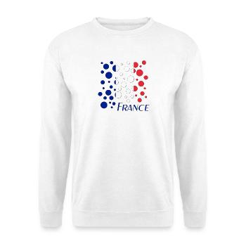 Motif français de points circulaires - Sweat-shirt Unisexe - blanc - Devant