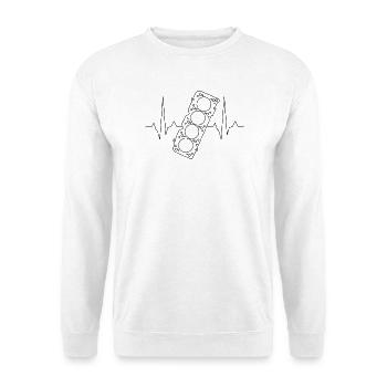 Love moteur à combustion 4 cylindres - Sweat-shirt Unisexe - blanc - Devant